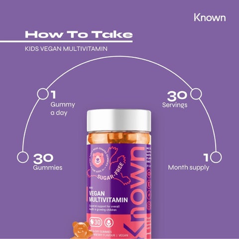 Known Nutrition Kids Vegan Multivitamins Gummies, Strawberry - 30 Gummies