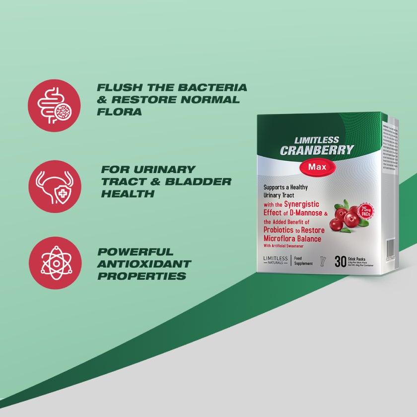 Eva Pharma Limitless Cranberry Max Sachets, UTI Support - 30 Sachets