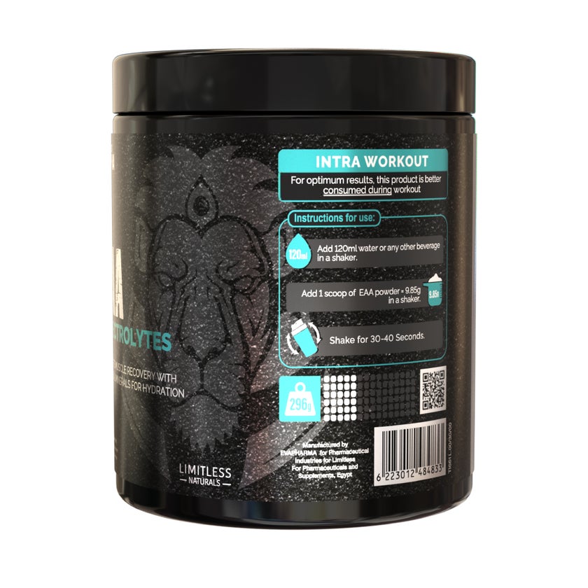 Eva Pharma EAA + Electrolytes Muscle Recovery Powder, Lemon - 296g