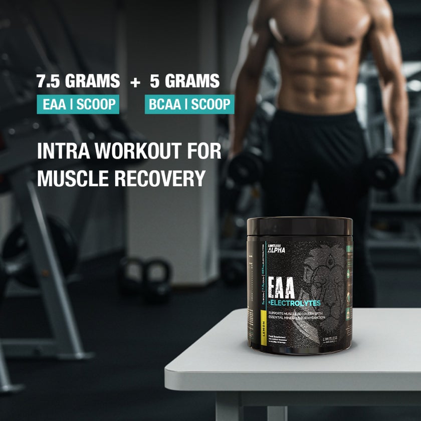 Eva Pharma EAA + Electrolytes Muscle Recovery Powder, Lemon - 296g