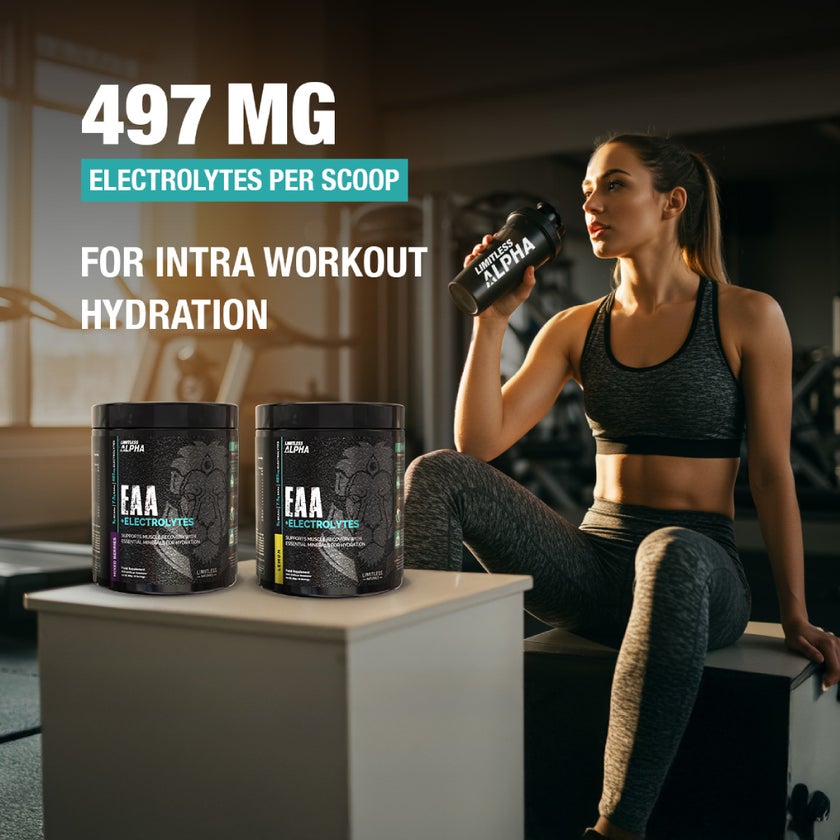 Eva Pharma EAA + Electrolytes Muscle Recovery Powder, Lemon - 296g