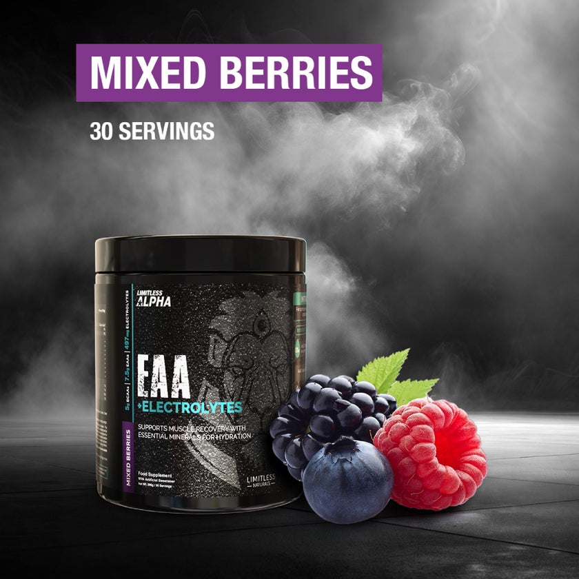 Eva Pharma EAA + Electrolytes Muscle Recovery Powder, Mixed Berries - 296g