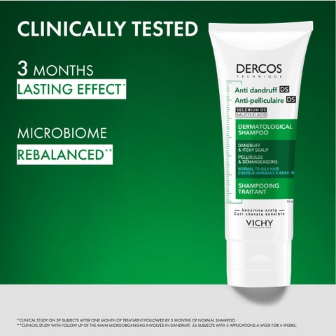 Vichy Dercos Anti Dandruff DS Shampoo, Normal To Oily Hair - 95ml