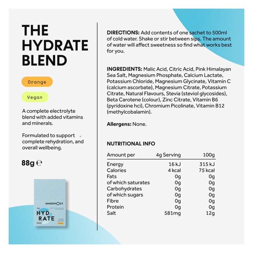 Innermost The Hydrate Blend Electrolyte Sticks, Orange - 30 Sachets