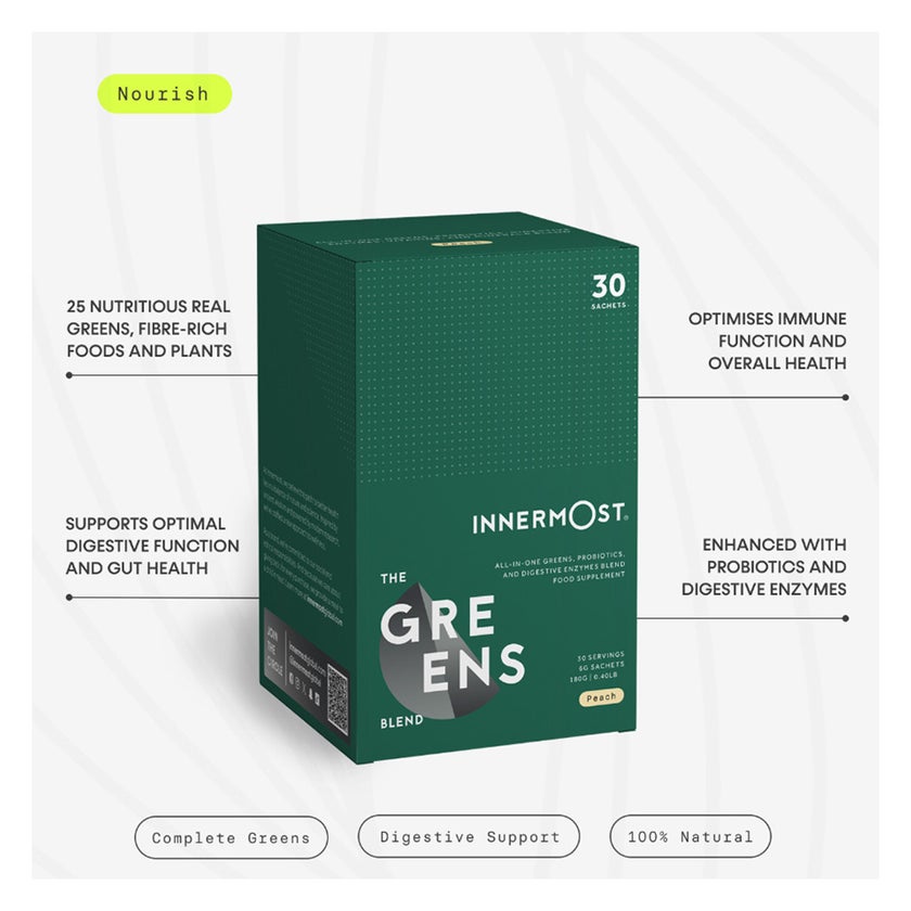 Innermost The Greens Blend Probiotics Sticks, Peach - 30 Sachets
