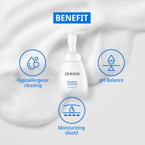 Zeroid Mild Foaming Cleanser, Sensitive & Dry Skin - 240ml