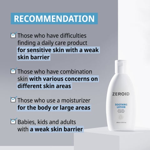 Zeroid Mild Soothing Lotion, Sensitive & Dry Skin - 200ml