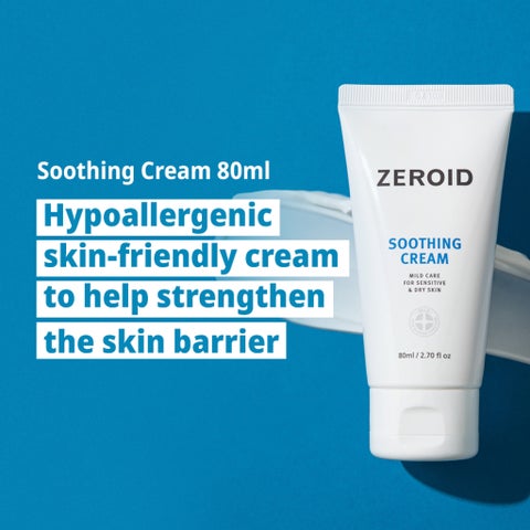 Zeroid Mild Soothing Cream, Sensitive & Dry Skin - 80ml