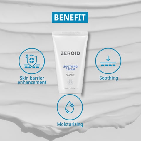 Zeroid Mild Soothing Cream, Sensitive & Dry Skin - 80ml
