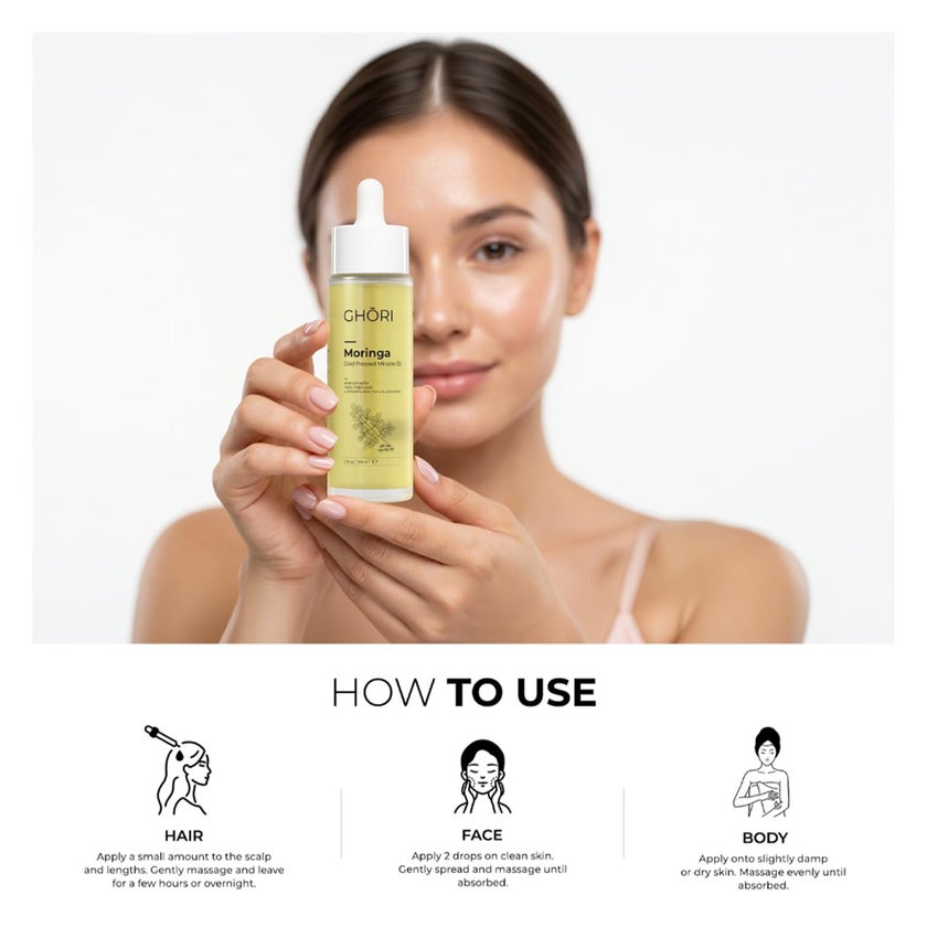 Ghori Moringa Cold pressed Miracle Hair Oil - 59ml