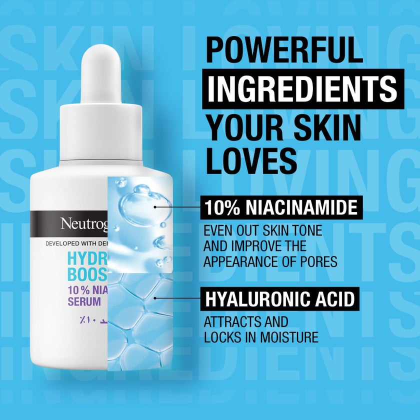 Neutrogena Hydro Boost 10% Niacinamide Serum, Hyaluronic Acid - 30ml