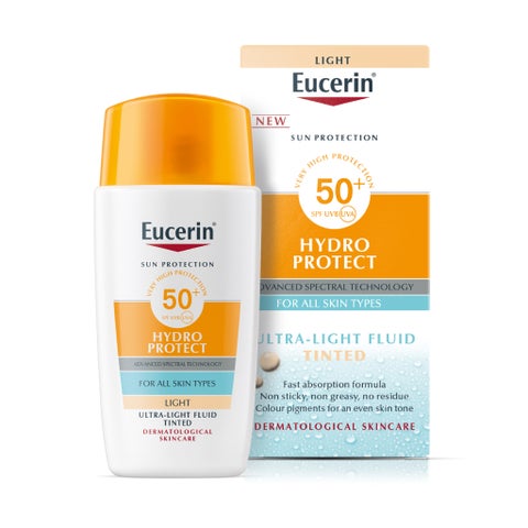 Eucerin Sun Hydro Protect SPF 50+ Ultra Light Fluid, Tinted Light - 50ml