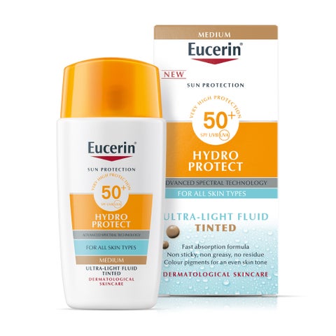 Eucerin Sun Hydro Protect SPF 50+ Ultra Light Fluid, Tinted Medium - 50ml