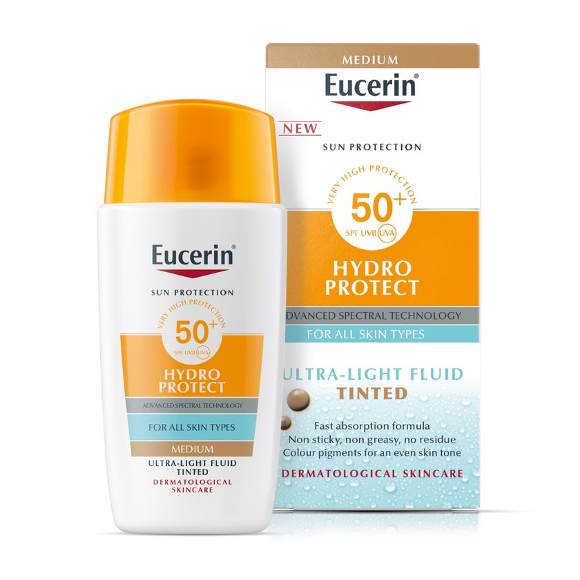 Eucerin Sun Hydro Protect SPF 50+ Ultra Light Fluid, Tinted Medium - 50ml