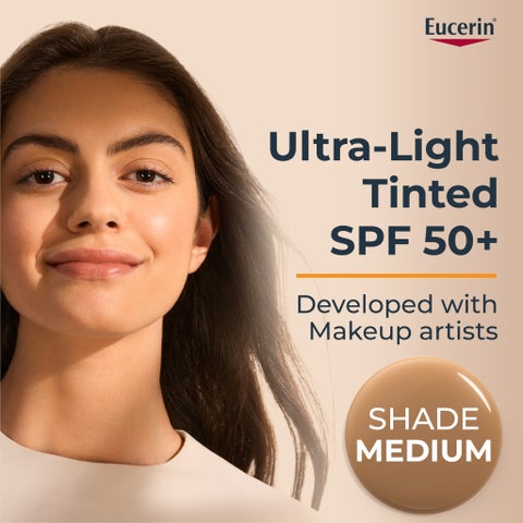 Eucerin Sun Hydro Protect SPF 50+ Ultra Light Fluid, Tinted Medium - 50ml