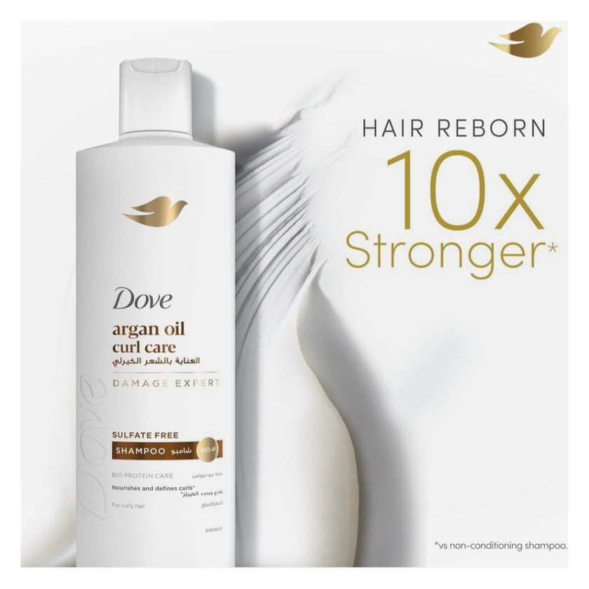 Dove Argan Oil Curl Care Sulfate Free Shampoo - 400ml