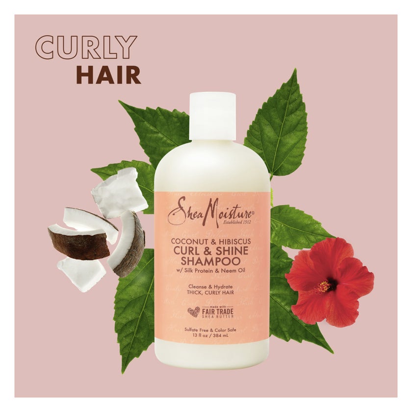 Shea Moisture Coconut & Hibiscus Curl & Shine Shampoo - 384ml