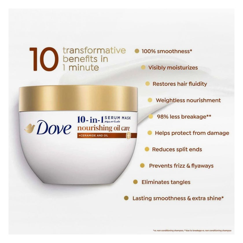 Dove 10-in-1 Nourishing Oil Hair Serum Mask - 220ml