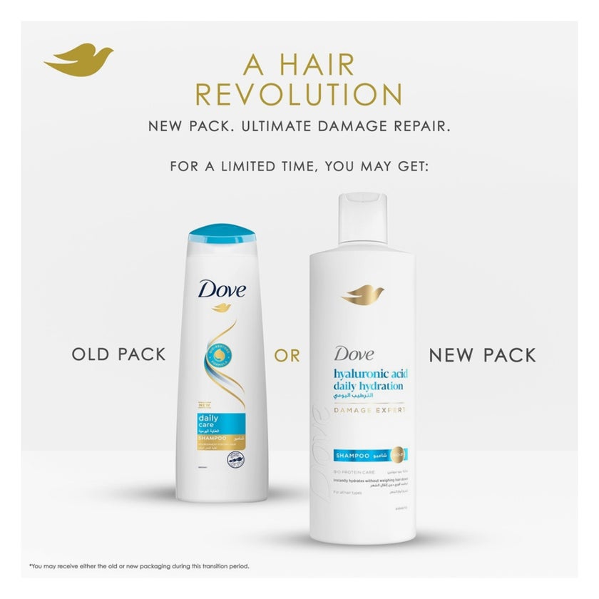 Dove Hyaluronic Acid Daily Hydration Shampoo - 400ml