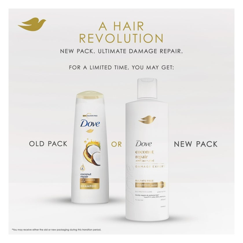 Dove Coconut Repair Sulfate Free Shampoo - 400ml