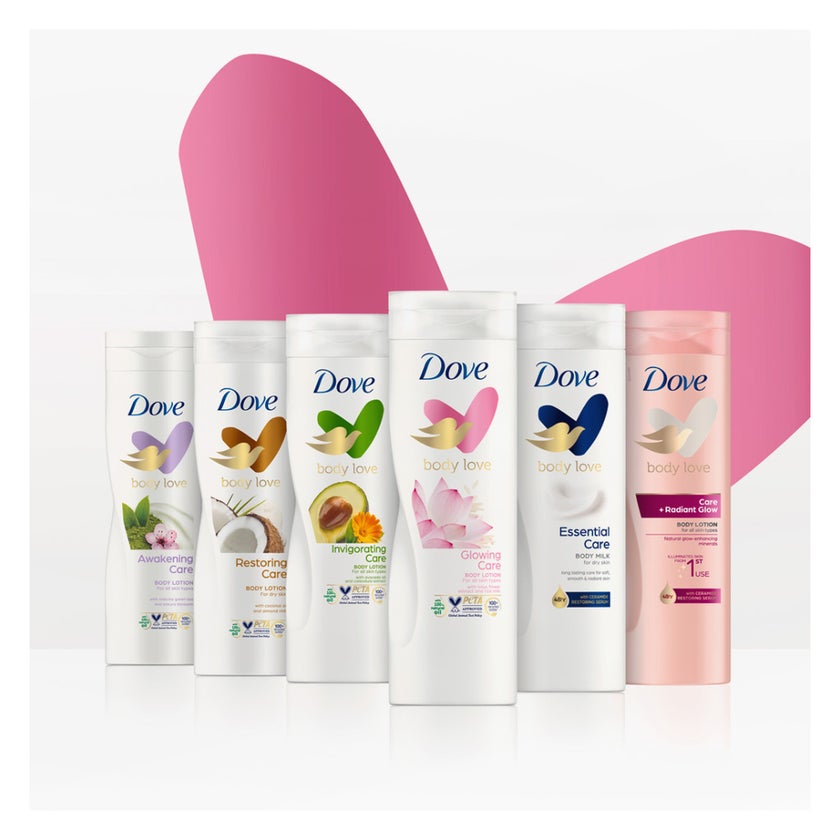 Dove Body Love Glowing Care Body Lotion, Lotus Flower & Rice Milk - 250ml