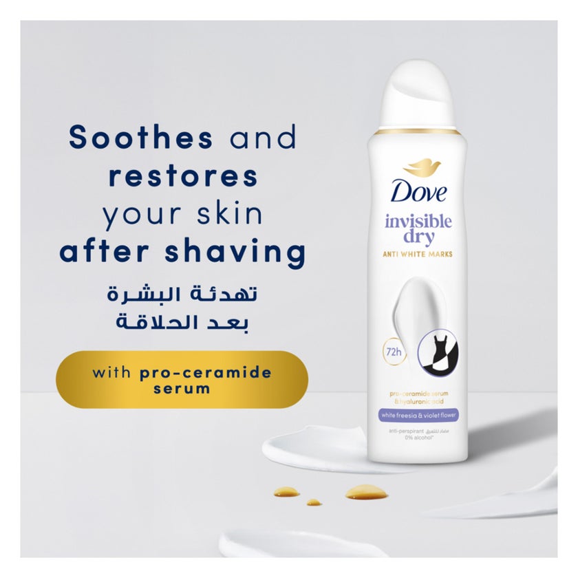 Dove Invisible Dry Anti White Marks 72H Deodorant Spray - 150ml