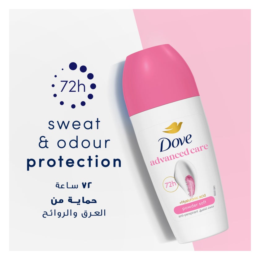 Dove Advanced Care Powder Soft 72H Roll On Deodorant - 50ml