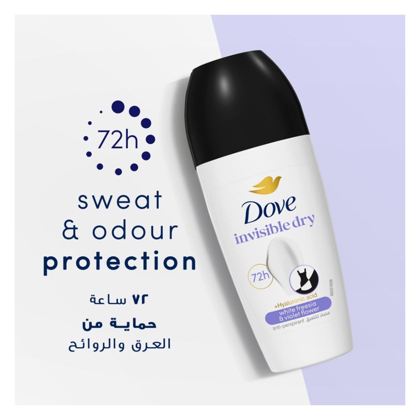 Dove Invisible Dry 72H Roll On Deodorant - 50ml