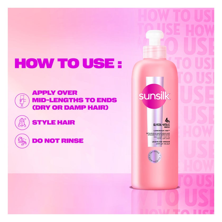 Sunsilk Luminous 100 Leave On Hair Cream - 200ml