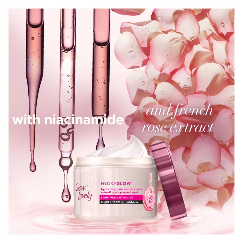 Glow & Lovely Hydraglow Hydrating Rose Serum Night Cream - 50g