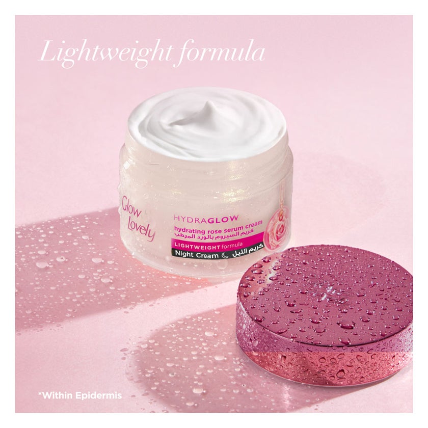 Glow & Lovely Hydraglow Hydrating Rose Serum Night Cream - 50g