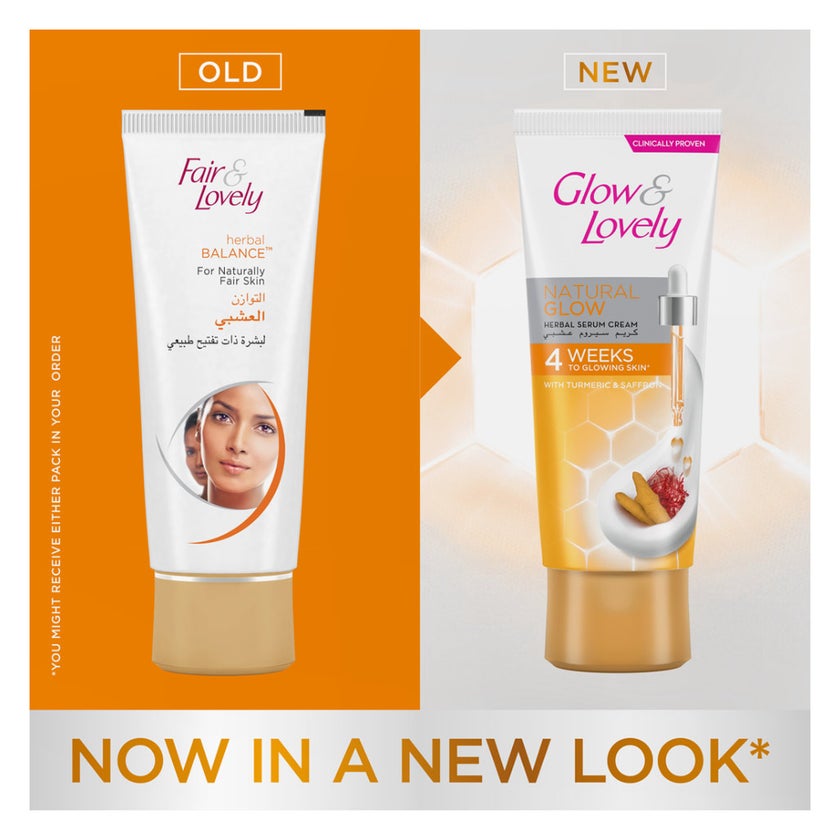 Glow & Lovely Natural Glow Herbal Serum Cream - 100g