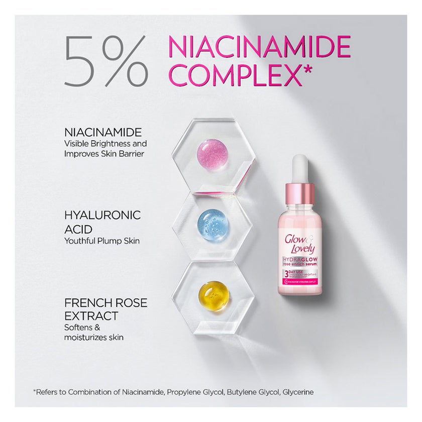 Glow & Lovely Hydraglow Rose Enrich Face Serum - 30g