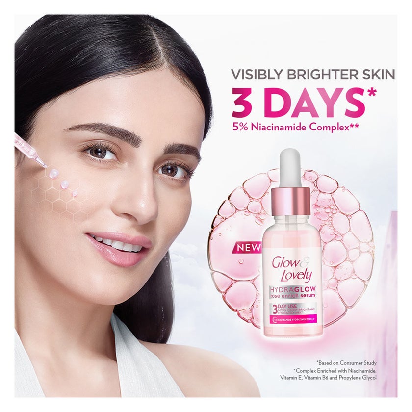 Glow & Lovely Hydraglow Rose Enrich Face Serum - 30g