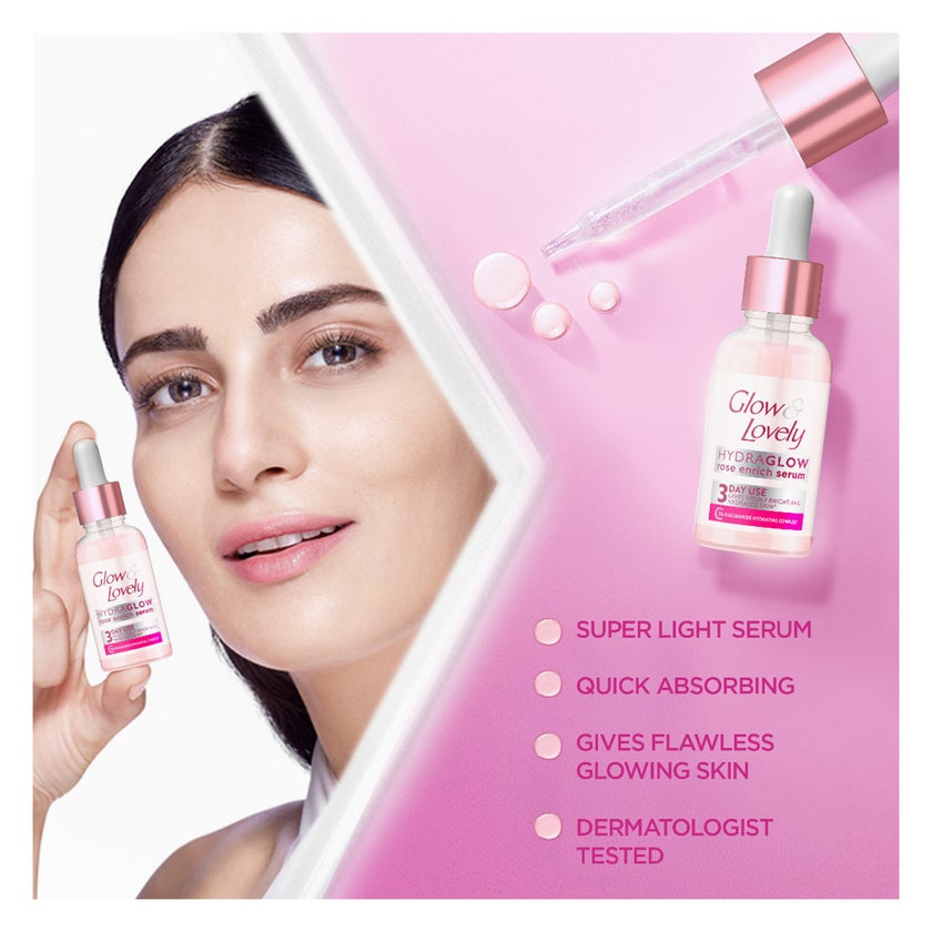 Glow & Lovely Hydraglow Rose Enrich Face Serum - 30g