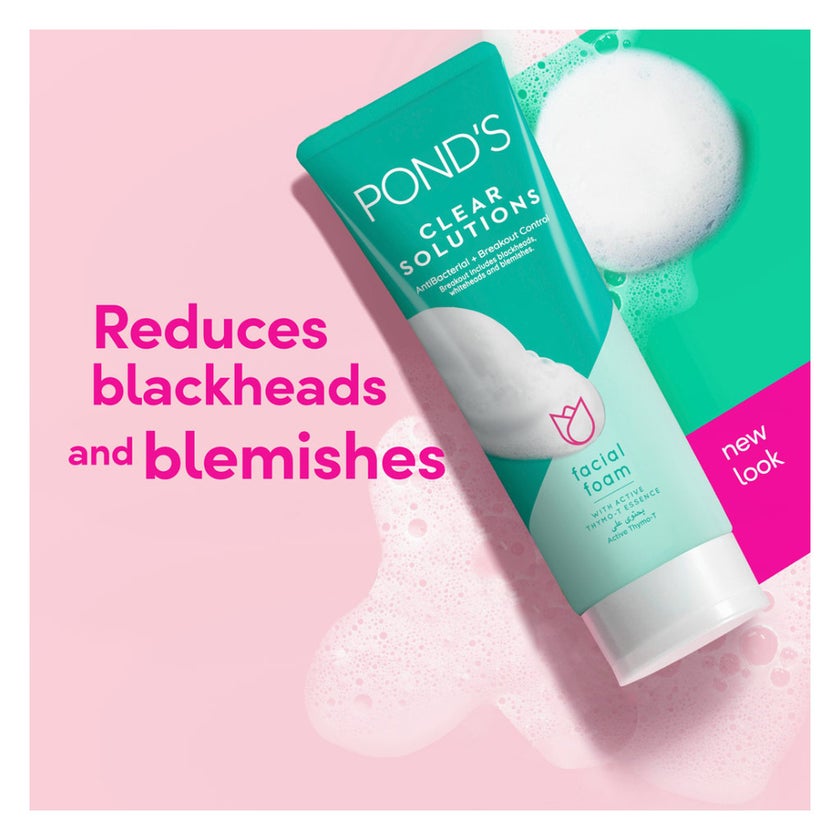 Ponds Clear Solutions Antibacterial + Breakout Control Facial Foam - 100g