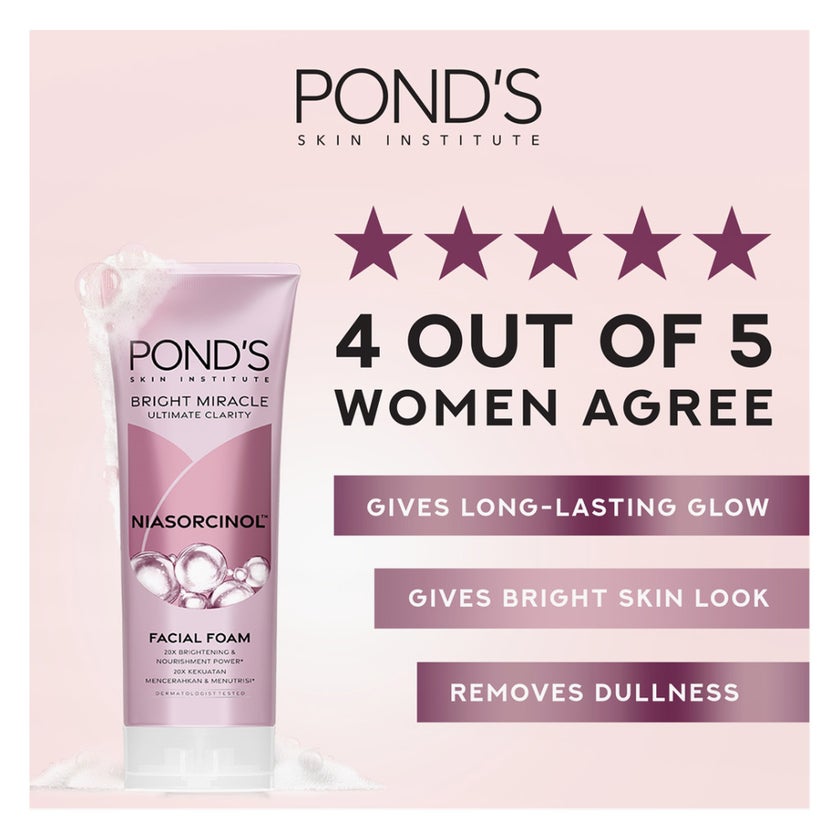 Ponds Bright Miracle Niasorcinol Facial Foam Cleanser - 100g