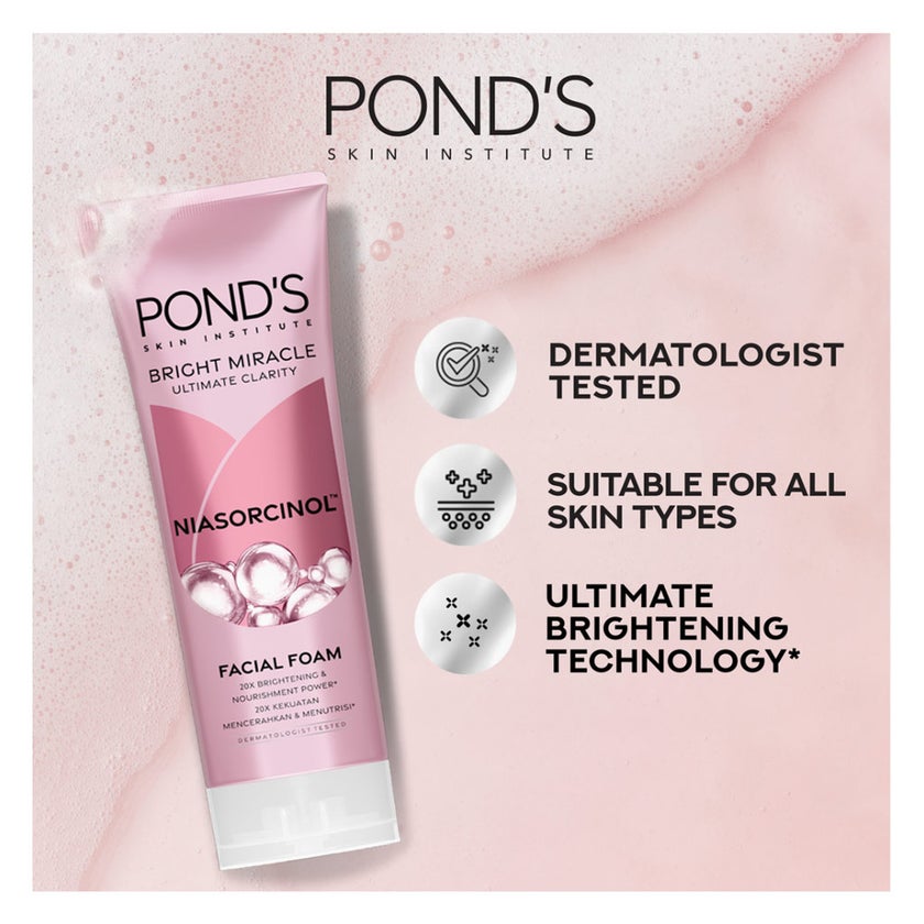 Ponds Bright Miracle Niasorcinol Facial Foam Cleanser - 100g