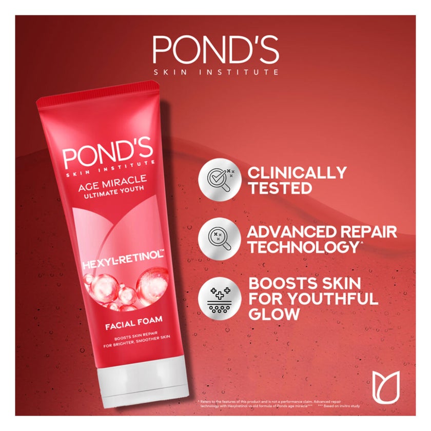 Ponds Age Miracle Hexyl-Retinol Facial Foam Cleanser - 100g