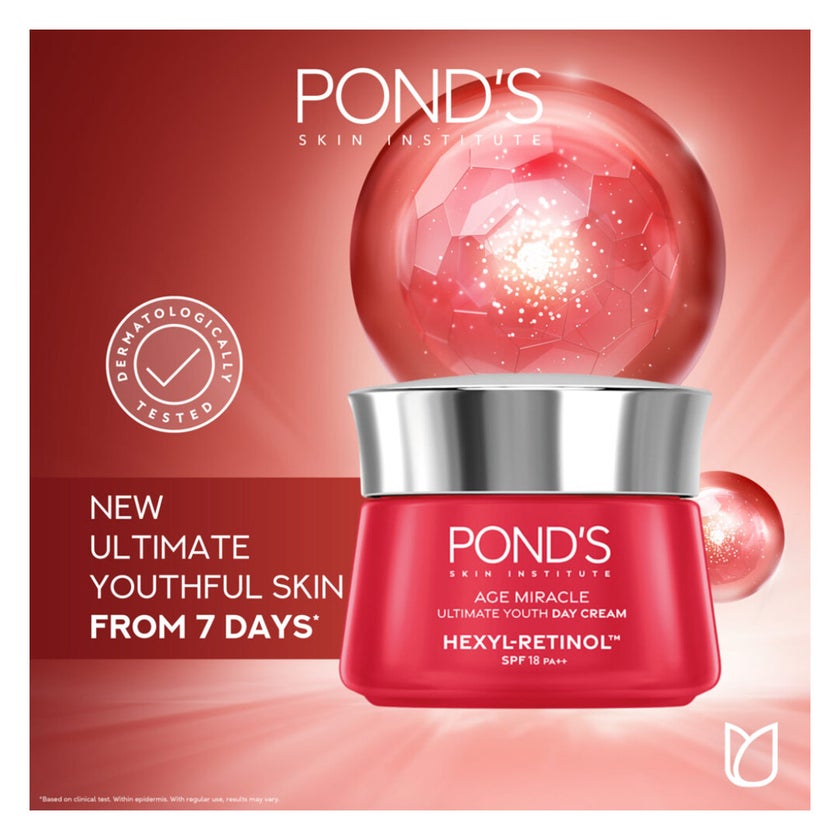 Ponds Age Miracle Hexyl-Retinol SPF 18 Day Cream - 50g