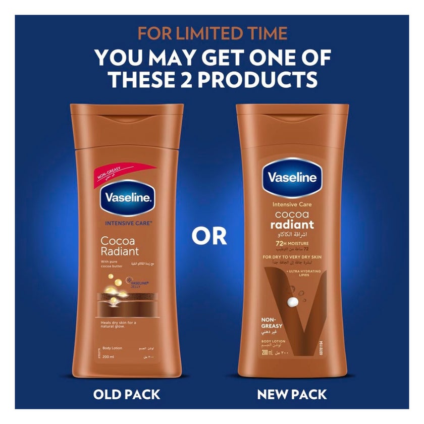 Vaseline Cocoa Radiant 72H Moisture Body Lotion - 200ml