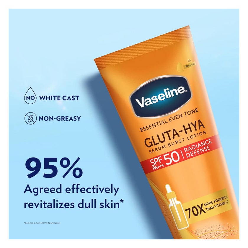 Vaseline Gluta-Hya Serum Burst SPF 50 Radiance Defense Lotion - 180ml