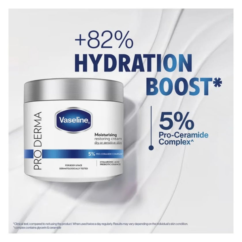 Vaseline Pro Derma 5% Pro Ceramide Complex Moisturising Cream - 360g