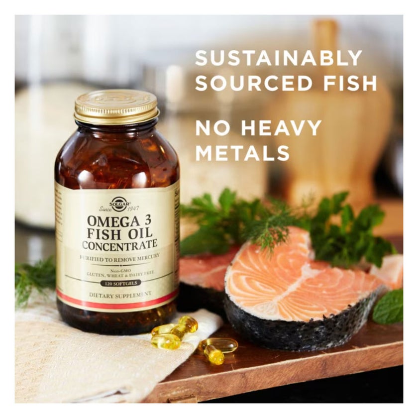 Solgar Omega 3 Fish Oil Concentrate Softgels - 120 Softgels
