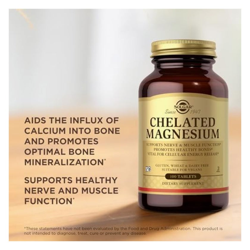 Solgar Chelated Magnesium Tablets - 100 Tablets
