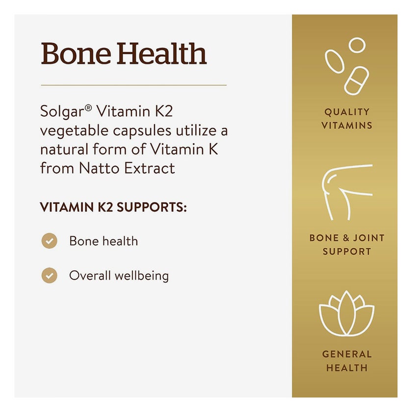 Solgar Vitamin K2 100mcg Vegetables Capsules - 50 Capsules