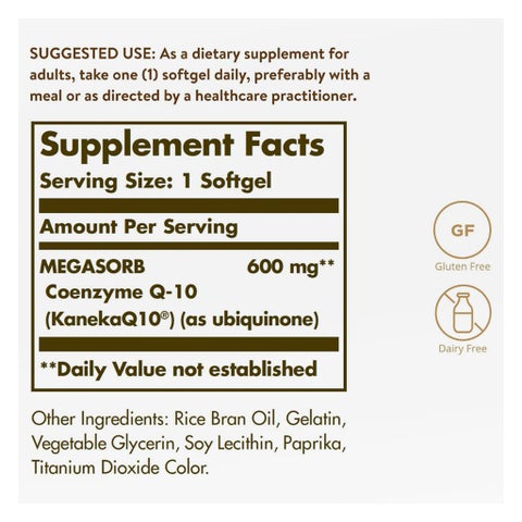 Solgar Megasorb CoQ-10 600mg Softgels - 30 Softgels