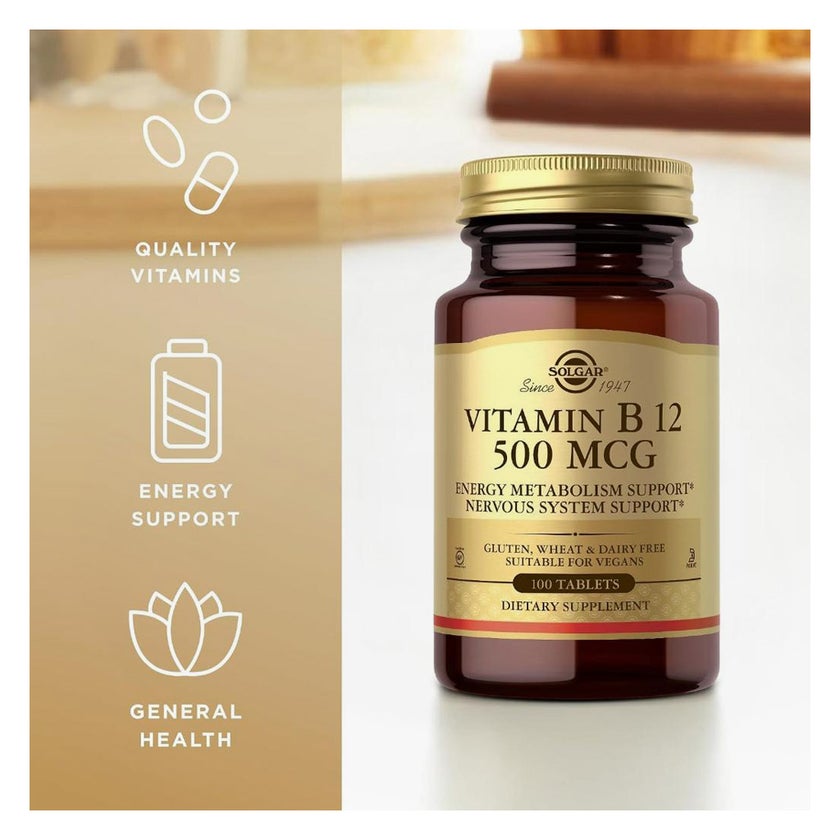 Solgar Vitamin B 12 500mcg Tablets - 100 Tablets