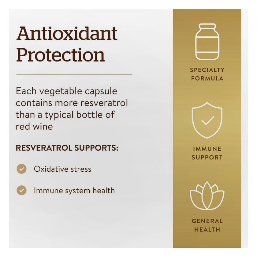 Solgar Resveratrol 500mg Veg Capsules - 30 Capsules