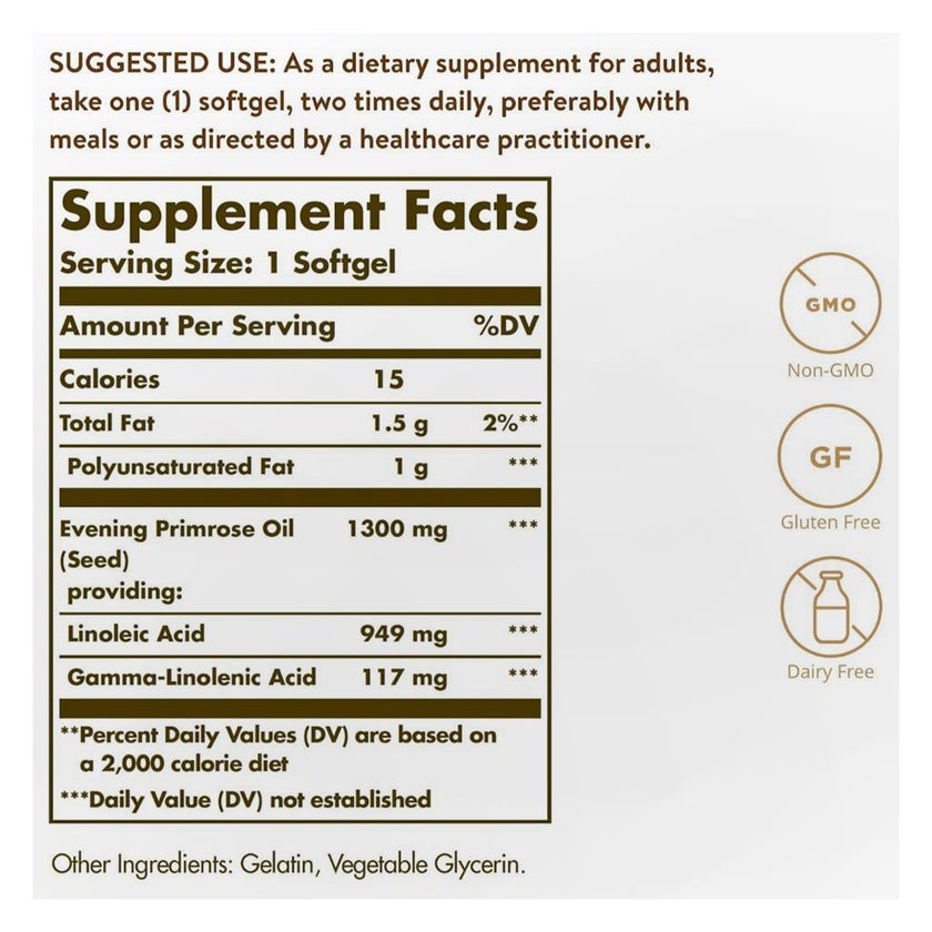 Solgar Evening Primrose Oil 1300mg Softgels - 60 Softgels